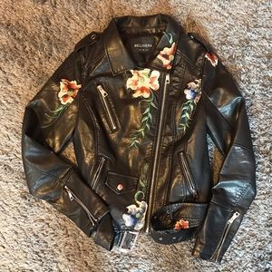Embroidered Leather Jacket